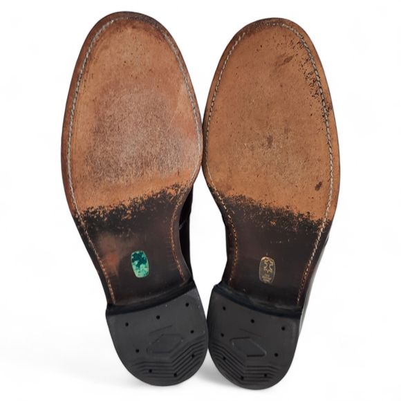 1950s JOHN WANAMAKER REDLEAF Dandy Loafers England Patina Burgundy Brown 50s - Picture 11 of 12